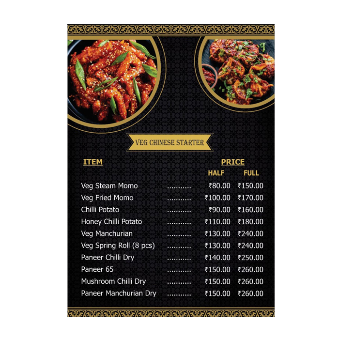 Menu card
